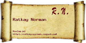 Ratkay Norman névjegykártya